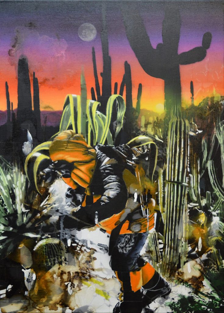 Cold Snap IV - Acrylic, oil and asphalt on canvas - 27.6 x 19.7 in.