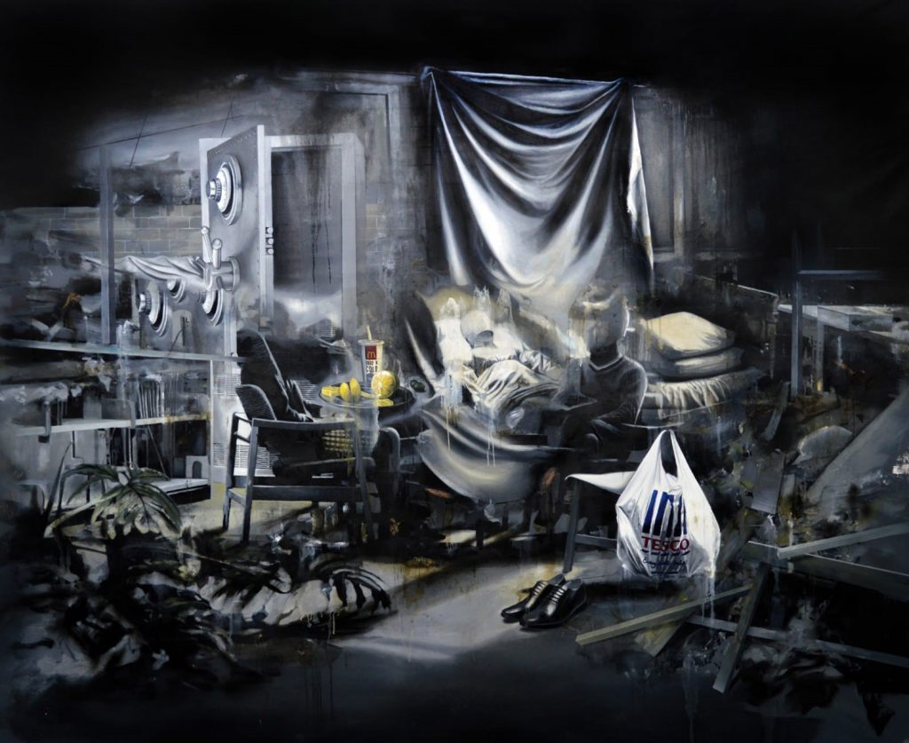 Deadness - Acrylic, oil and asphalt on canvas - 74.8 x 90.5 in.