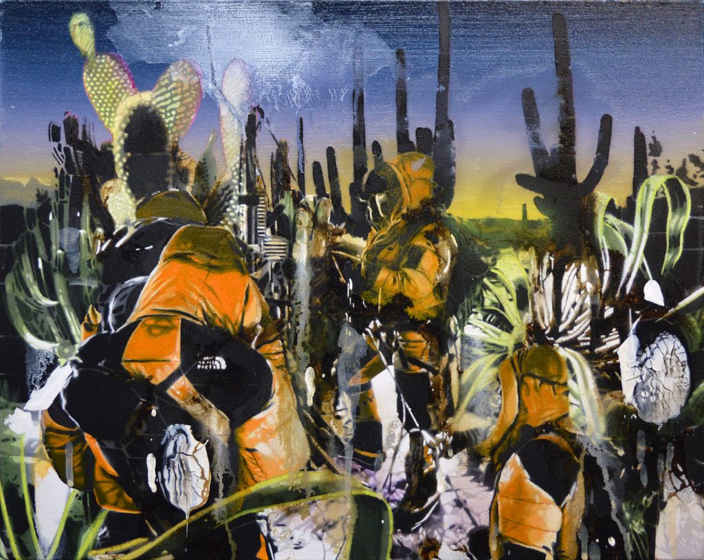 Cold snap VII - Acrylic, oil and asphalt on canvas - 15.7 x 19.7 in.