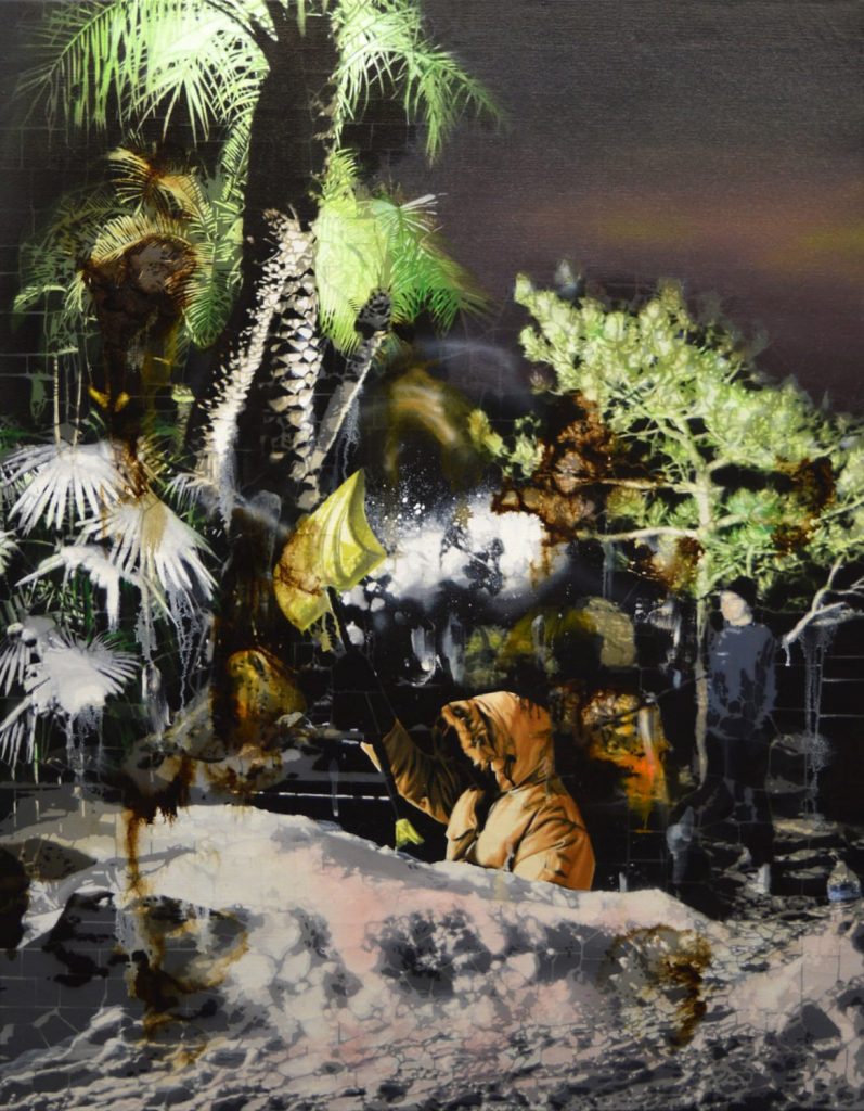 Calamity 2 - Acrylic, oil and asphalt on canvas - Acrylique, huile et asphalte sur toile - 90 x 70 cm - 35.4 x 27.5 in.
