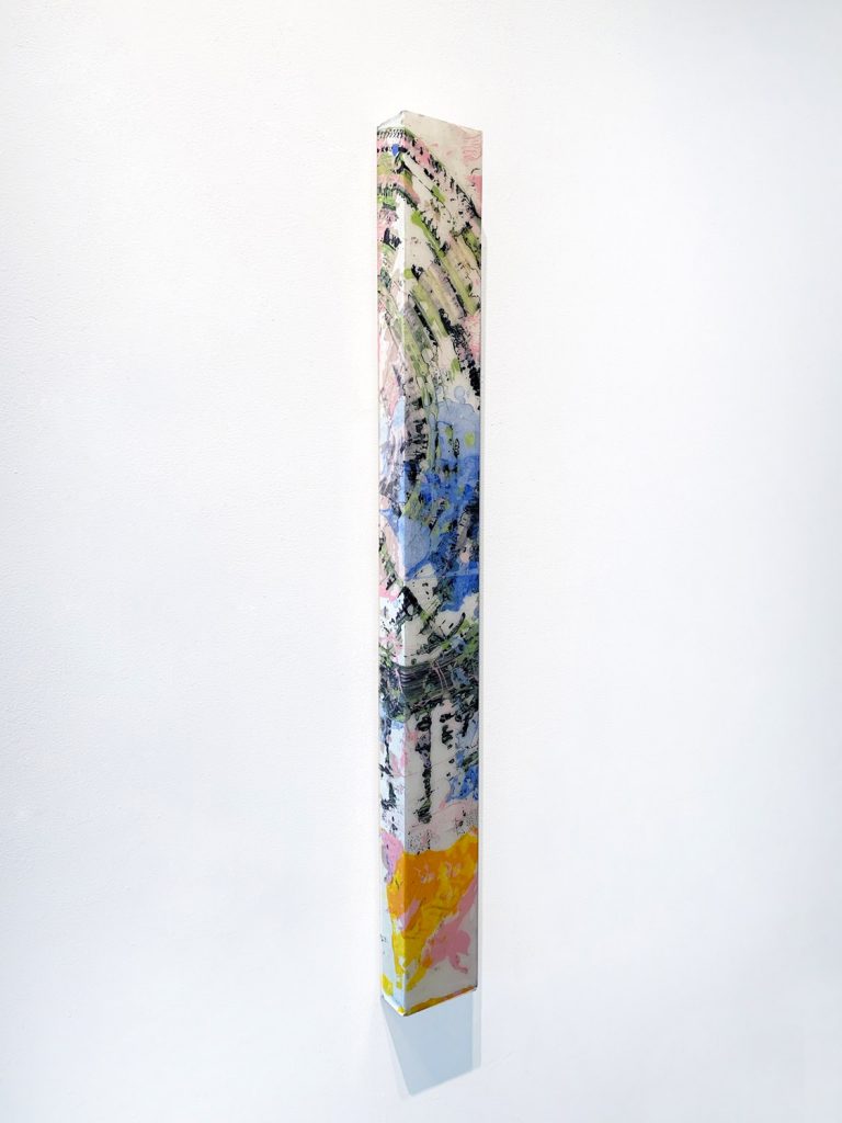 Palos 01 - Mixed media on wood panel - 48 x 6 in.