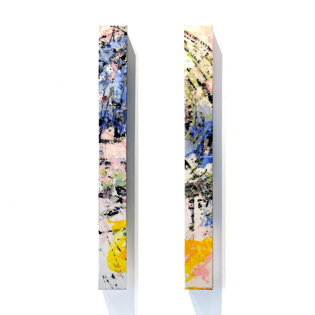 Palos 01 / Palos 02 - Mixed media on wood panel - 48 x 6 in.