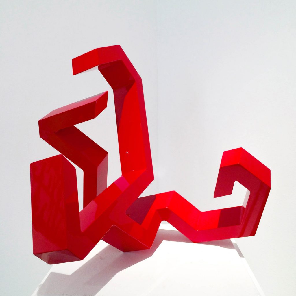 Red Vessel 1 - Automotive paint and varnish on aluminum - 20 x 21 x 20 in.