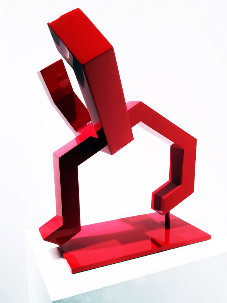 Red Vessel 4 - Automotive paint and varnish on aluminum - 20 x 22 x 19 in.