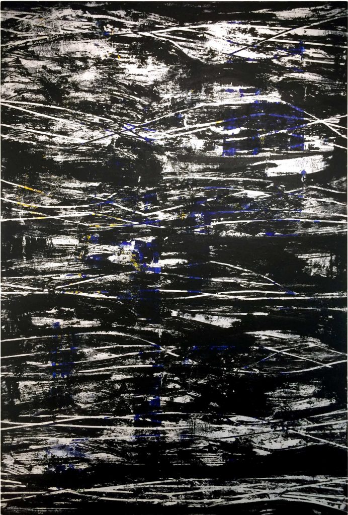 Black Water - Mixed media on canvas - 58 x 48 in.