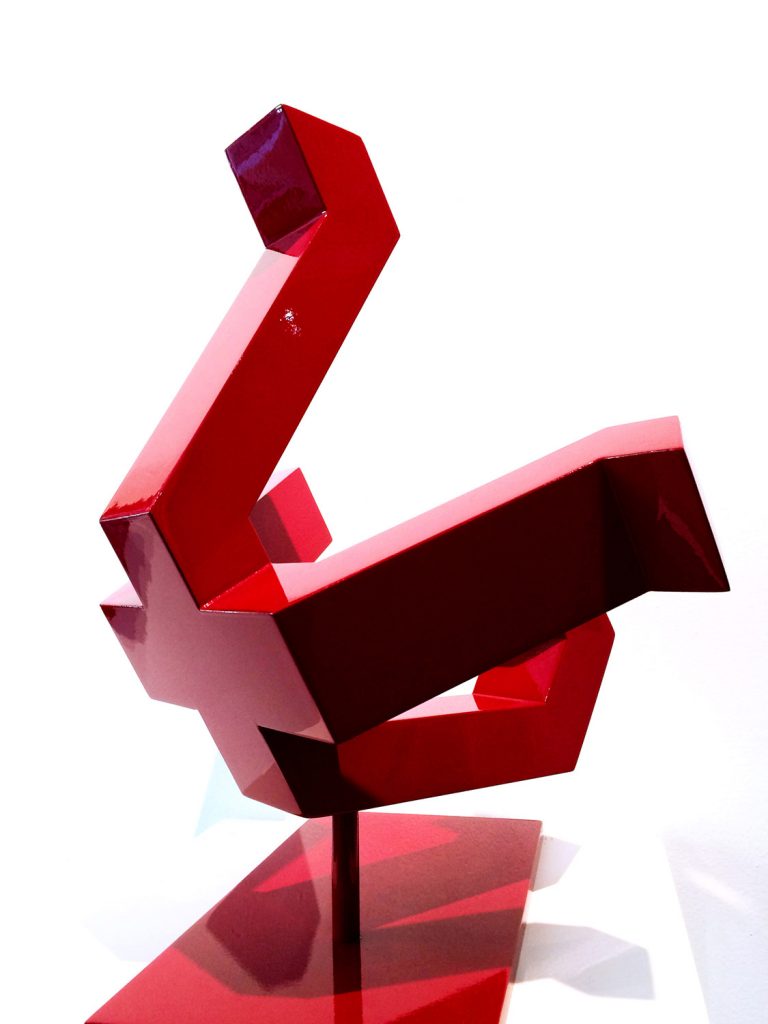 Vessel 7 (Deep Red) - Automotive paint and varnish on aluminum - 21 x 20 x 16 in.