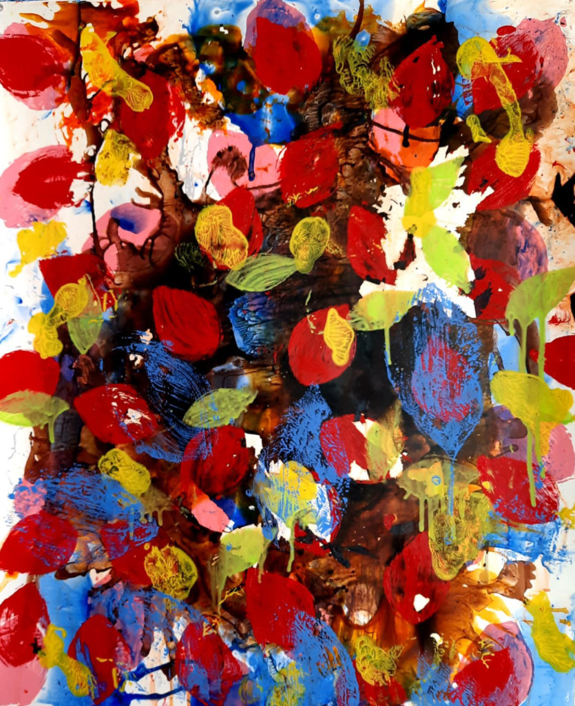 Fall I, Acrylic on Yupo paper, 30 x 24 in.