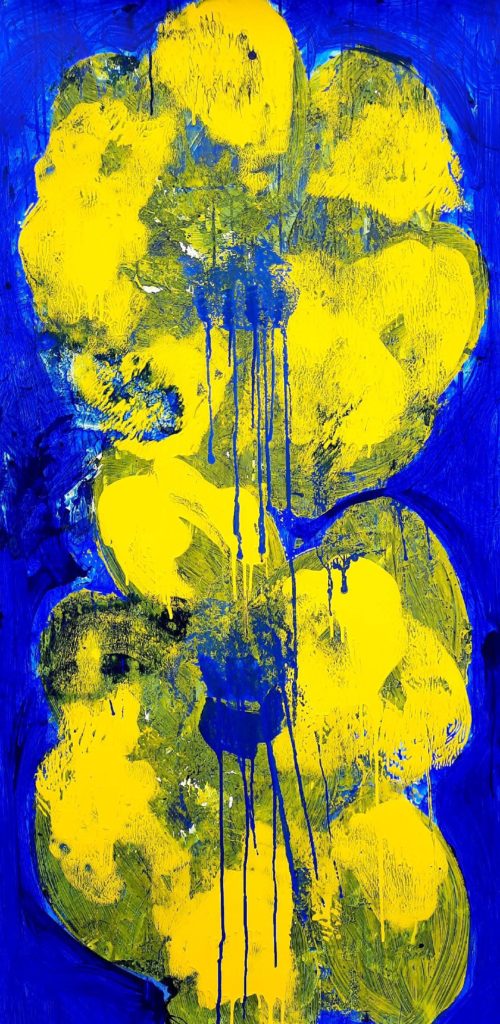 Inner Garden I, Acrylic on Yupo paper, 58.6 x 29.5in